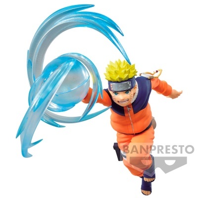 Figura de ação de Naruto com efeito de técnica ninja azul