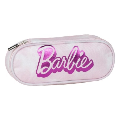 Estojo cor-de-rosa Barbie oval com fecho