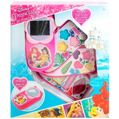 Conjunto Disney Princess de maquilhagem para crianças em embalagem colorida.