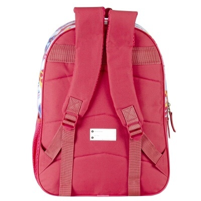 Mochila infantil cor de rosa com alças ajustáveis largas e acolchoadas