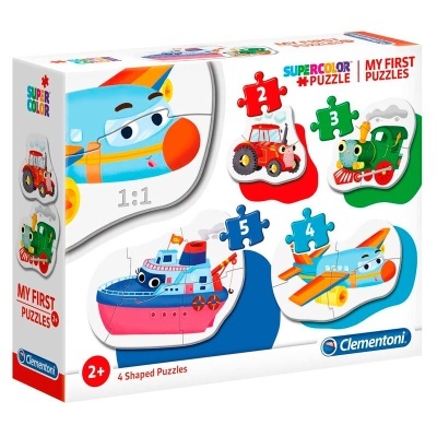 Caixa de puzzles infantis com 4 puzzles da Clementoni