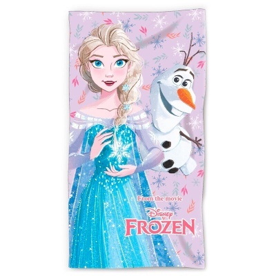 Toalha de banho com personagens Elsa e Olaf do filme Frozen da Disney