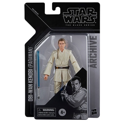 Figura de ação Obi-Wan Kenobi (Padawan) Star Wars The Black Series na embalagem