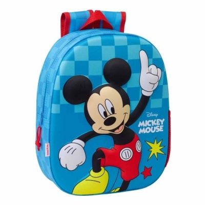 Mochila infantil azul com Mickey Mouse e texto Disney MICKEY MOUSE