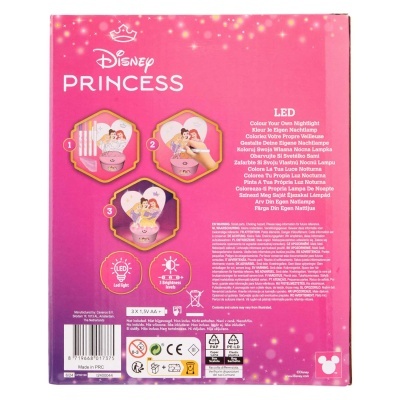 Embalaem rosa Disney Princess para luz de noite LED com textos e imagens