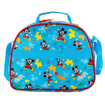 Mala azul com padrão do Mickey Mouse para crianças