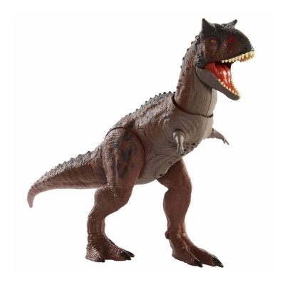 Figura de brinquedo de dinossauro T-Rex castanho com dentes e textura rugosa