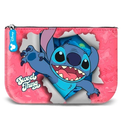 Necessaire rosa com personagem Stitch da Disney e texto Sweet Thing