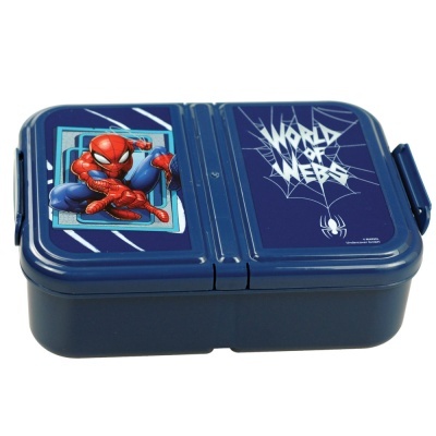 Caixa azul com Homem-Aranha e texto Word of Webb