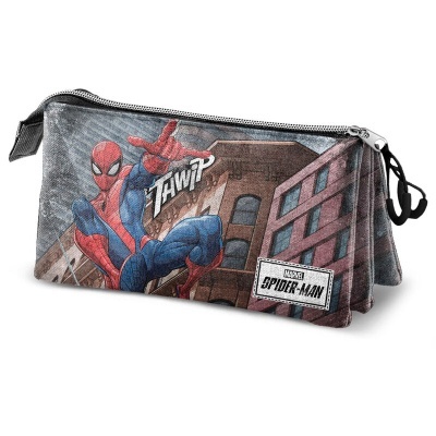 Estojo Homem-Aranha com desenho do super-herói e texto Marvel Spider-Man