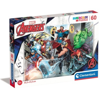 Caixa de puzzle Avengers Marvel com 60 peças da Clementoni.