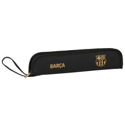 Estojo preto BARÇA com fecho e logótipo dourado