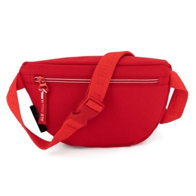 Bolsa cinto vermelha com fecho de correr e alça ajustável