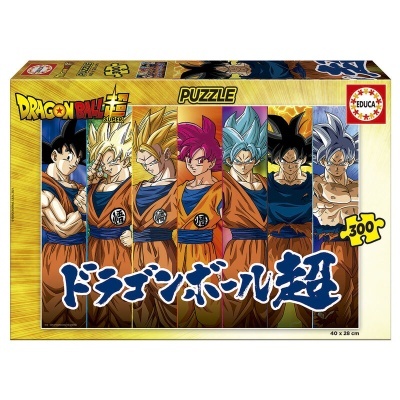 Puzzle Dragon Ball Super 300 peças com personagens animados em diferentes transformações