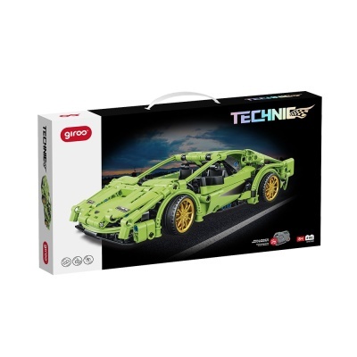 Conjunto de construção de carro desportivo verde girão TECHNIC na embalagem