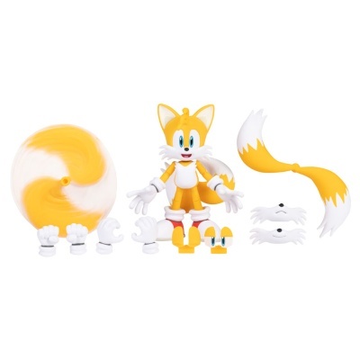 Figura de ação do personagem Tails com acessórios em plástico amarelo e branco