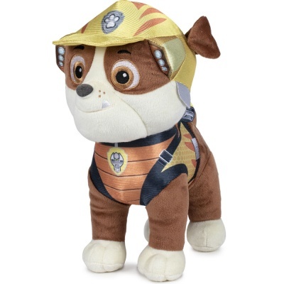 Boneco de peluche cão Paw Patrol com capacete amarelo