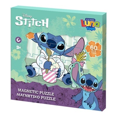 Quebra-cabeças magnético Disney Stitch 60 peças na caixa