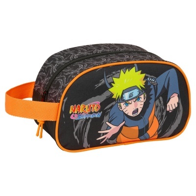 Necessaire retangular com personagem Naruto e texto Naruto Shippuden