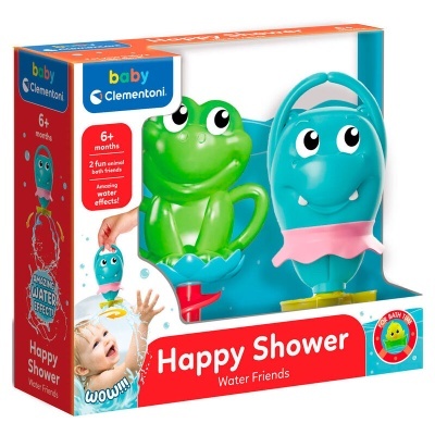 Brinquedos para banho Baby Clementoni Happy Shower com rã verde e polvo azul