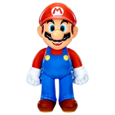 Boneco de Mario com fato azul e boné vermelho