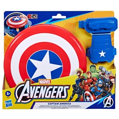 Escudo e martelo do Capitão América da Marvel Avengers em embalagem