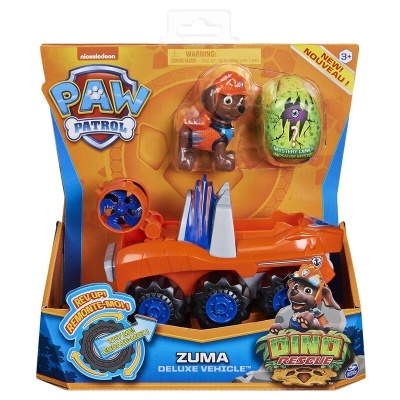 Brinquedo Paw Patrol Zuma Deluxe Vehicle com figura e ovo Dino Rescue