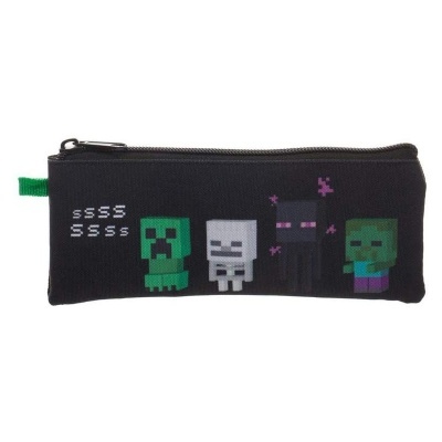 Estojo preto com personagens pixeladas Minecraft