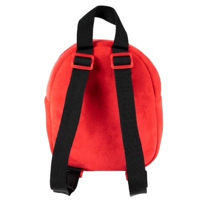 Mochila pequena vermelha com alças pretas