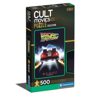 Caixa de puzzle CULT MOVIES com imagem do filme Back to the Future e logotipo Clementoni