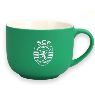 Caneca verde com logo SCP Sporting Portugal em branco