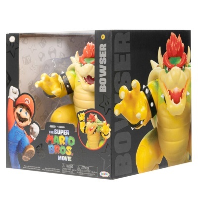 Figura de ação Bowser de The Super Mario Bros Movie em caixa preta