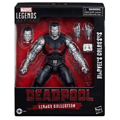 Figura de ação Marvel Legends Series de Colossus da série Deadpool com acessórios na embalagem