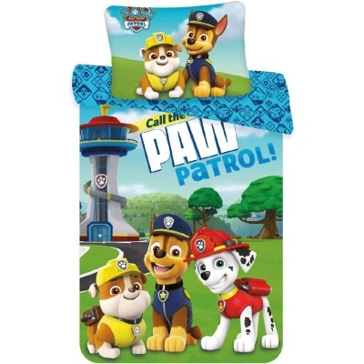 Roupa de cama infantil PAW Patrol com personagens e texto