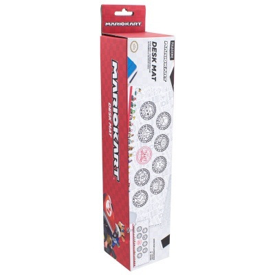 Caixa de tapete de secretária Mario Kart vermelho e branco