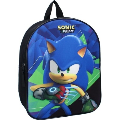 Mochila infantil com imagem do Sonic e texto SONIC PRIME