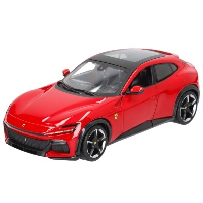 Miniatura de carro desportivo vermelho com tejadilho preto