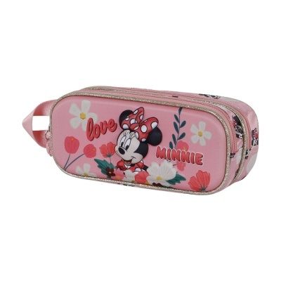 Estojo escolar cor-de-rosa com Minnie Mouse e flores