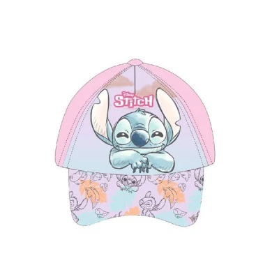 Boné infantil com estampa do personagem Stitch e padrão floral
