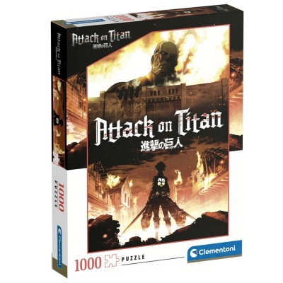 Caixa de puzzle Attack on Titan com 1000 peças da Clementoni
