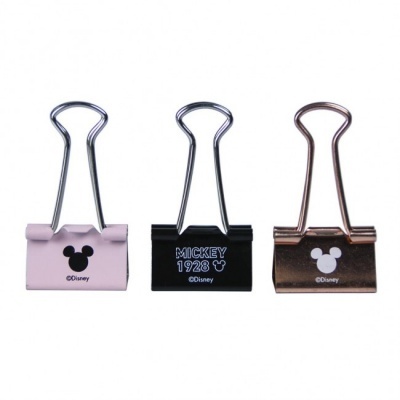 Três grampos de papel coloridos com motivos Disney