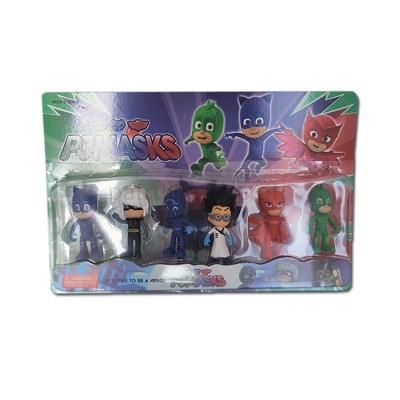 Conjunto de 7 bonecos PJ MASKS em embalagem colorida