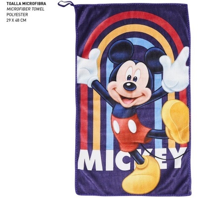 Toalha de microfibra roxa com estampa do Mickey Mouse