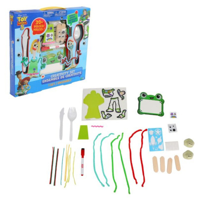 Conjunto de criatividade Toy Story com mais de 30 peças e embalagem azul