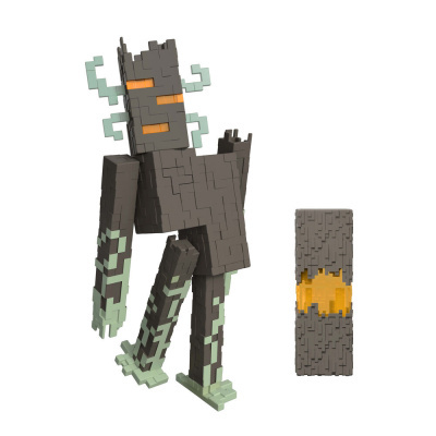 Figura de ação pixelada de um ser tipo árvore com olhos laranja