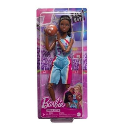 Boneca Barbie basquetebol em embalagem cor-de-rosa