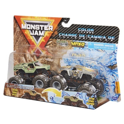 Brinquedo Monster Jam dois carrinhos metal grandes rodas