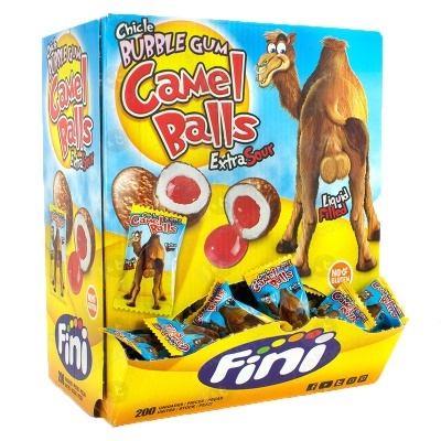 Embalagem de bala de goma Camel Balls Extra Sour com camelo
