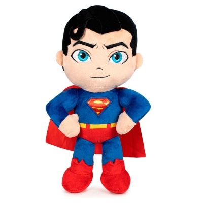 Pelúcia do Superman com capa vermelha e fato azul e vermelho