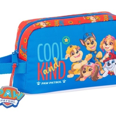 Necessaire azul com personagens da Patrulha Pata e texto COOL Kind